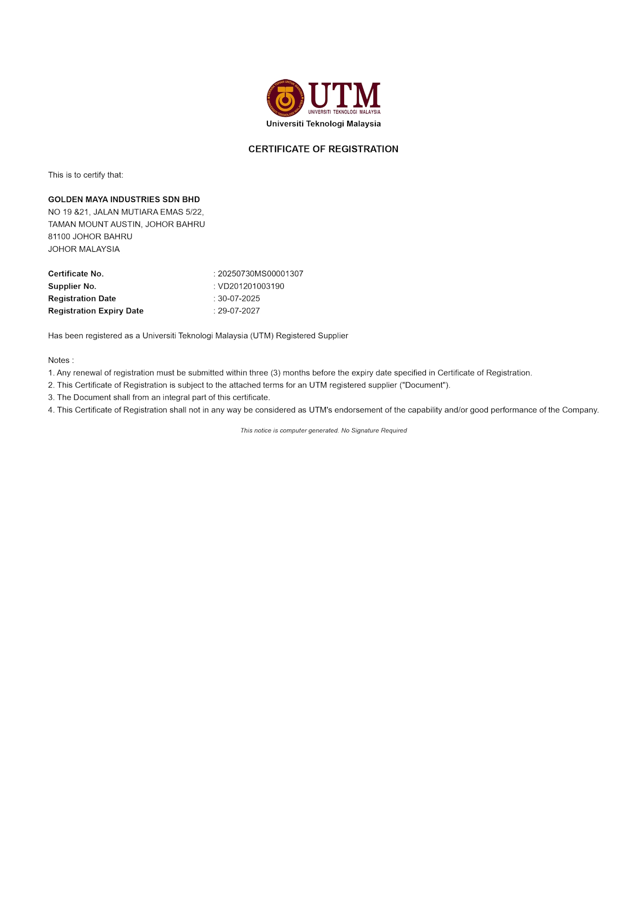 UTM (2025-2027) | Switchboard Manufacturer Johor Bahru (JB) | Outdoor Feeder Pillar Supply Johor Bahru (JB) | LV Switchboard Manufacturing Johor Bahru (JB)